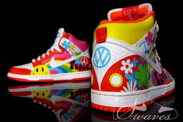 Hippie Volkswagon Bus Nike Dunk Custom Shoes by Swaves