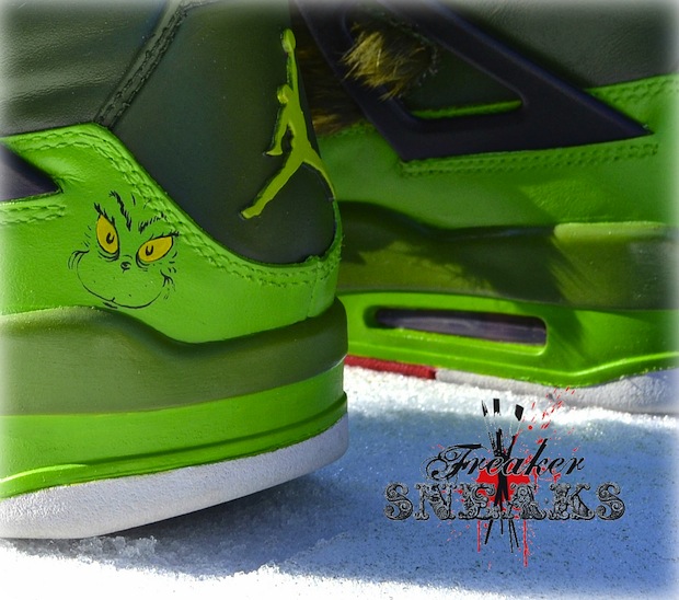 Air Jordan IV Grinch Custom Shoes by 