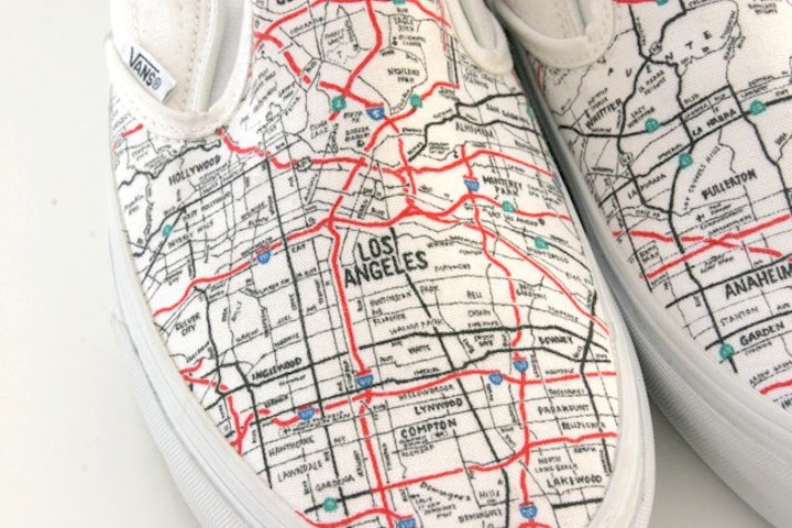 California LA Map shoes
