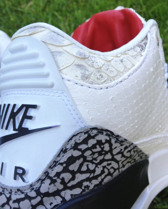 Air Jordan III White Python by @JBFcustoms for Wale