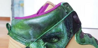 incredible hulk custom sneakers fan art