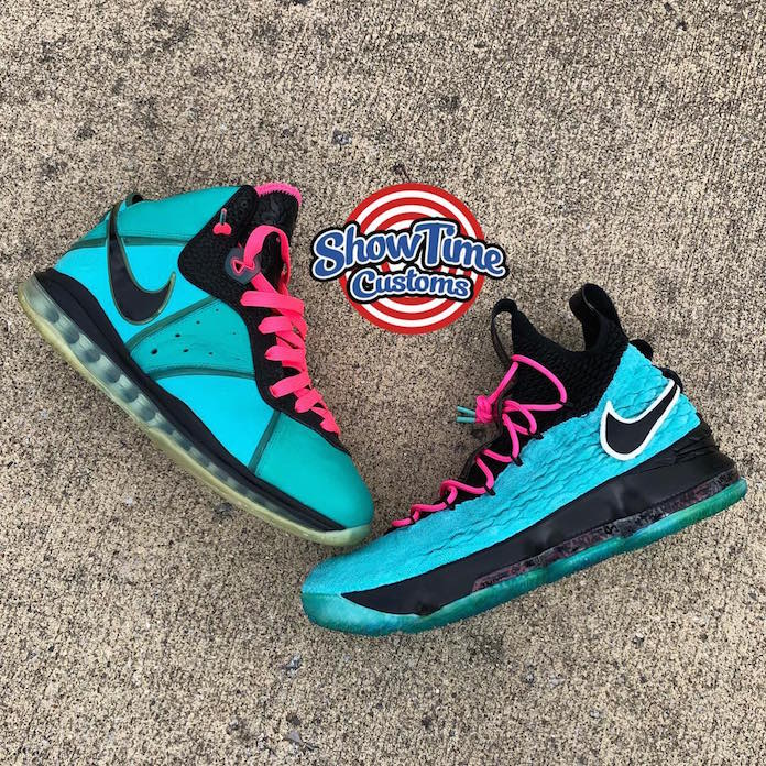Nike Lebron 15 South Beach by Show Time Customs