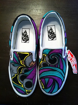 markers-customized-vans-canvas-slip-on-shoes-sloth