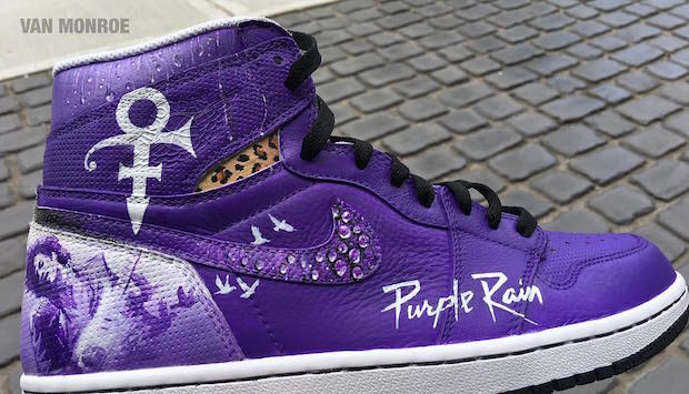prince custom purple rain shoes by van monroe