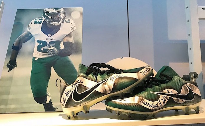 Eagles and Patriots Custom Painted Football Cleats of Super Bowl 52