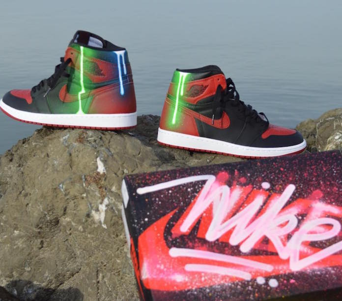 adamfu Brings Neon Drip Graffiti to the Air Jordan I